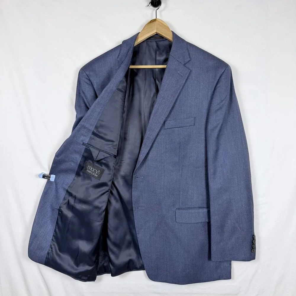 Lauren Ralph Lauren Blazer Sport Coat 50R Blue Silk Wool Birdseye Professional